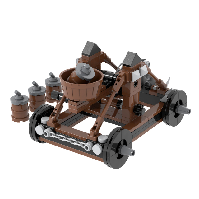 MOC5067 Lego military Bomb barrel catapult War scene military base building WW2 War scene toys soldiers army building blocks sets Toys for kids