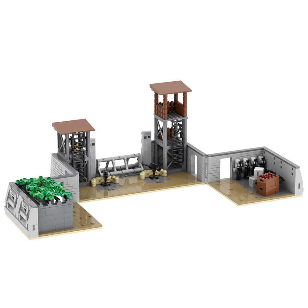 MOC5070 Lego military bases Broken house battlefield Wreckage building WW2 War scene toys soldiers army building blocks sets Toys for kids