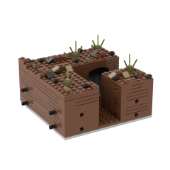 MOC5064-D Lego military Broken house War scene Armament depot conference center military base building WW2 War scene toys soldiers army building blocks sets Toys for kids