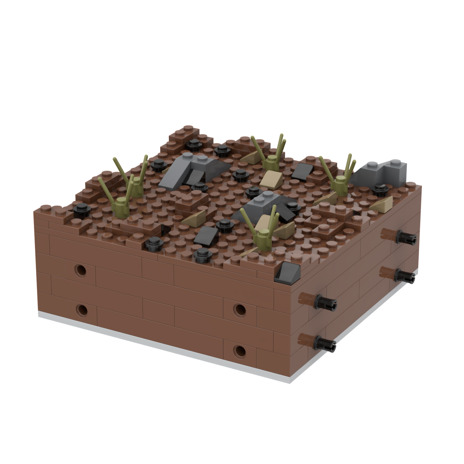 MOC5064-H Lego military Broken house War scene Armament depot conference center military base building WW2 War scene toys soldiers army building blocks sets Toys for kids
