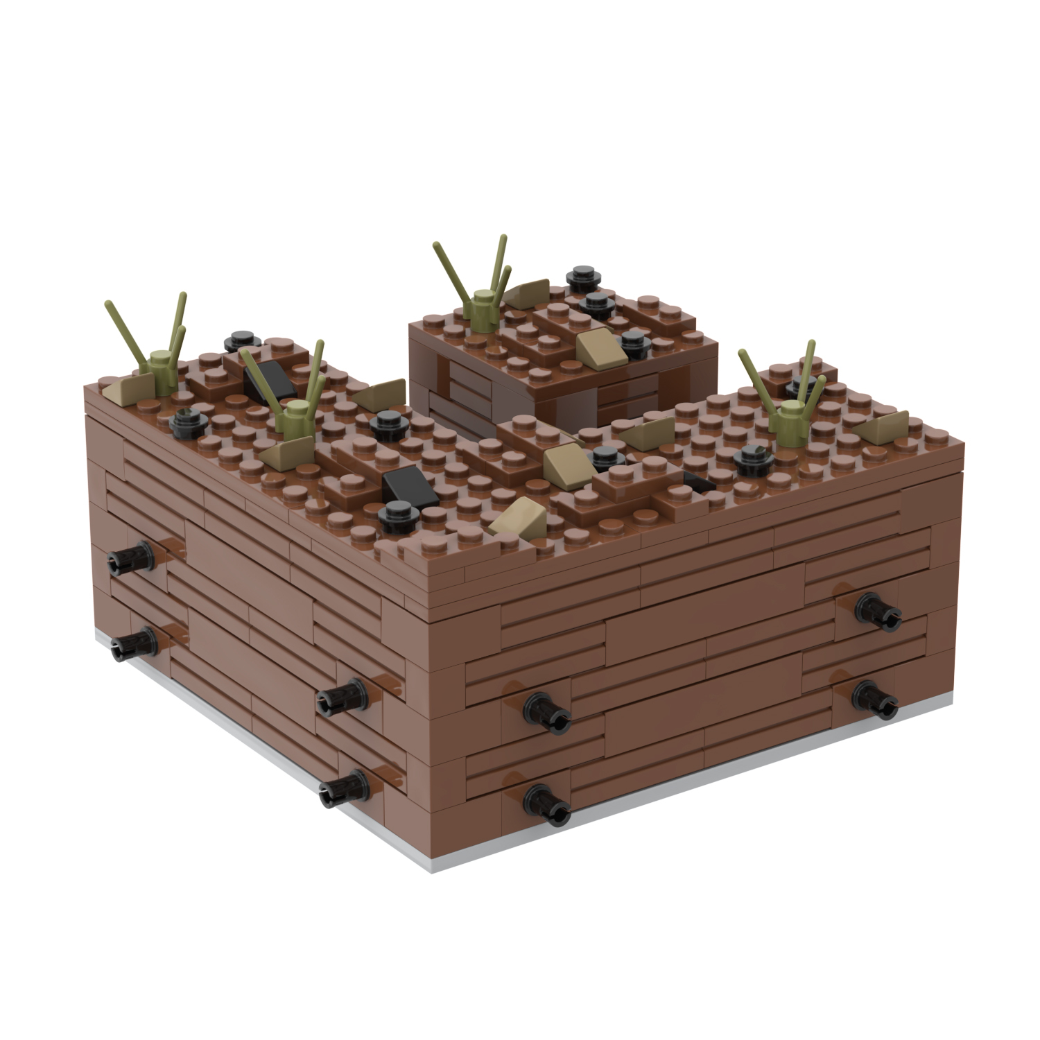 MOC5064-D Lego military Broken house War scene Armament depot conference center military base building WW2 War scene toys soldiers army building blocks sets Toys for kids