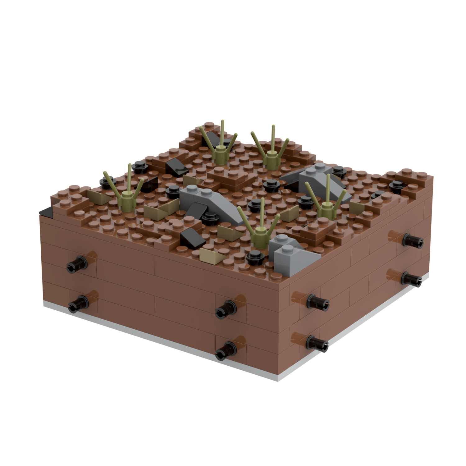 MOC5064-H Lego military Broken house War scene Armament depot conference center military base building WW2 War scene toys soldiers army building blocks sets Toys for kids