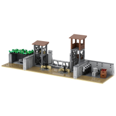 MOC5070 Lego military bases Broken house battlefield Wreckage building WW2 War scene toys soldiers army building blocks sets Toys for kids