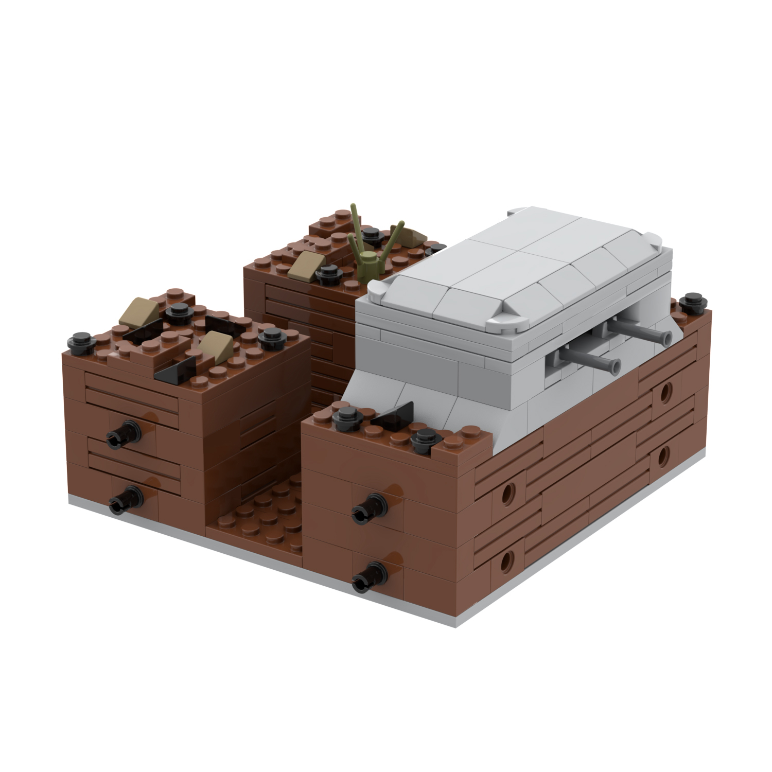 MOC5064-A Lego military Broken house War scene conference center military base building WW2 War scene toys soldiers army building blocks sets Toys for kids