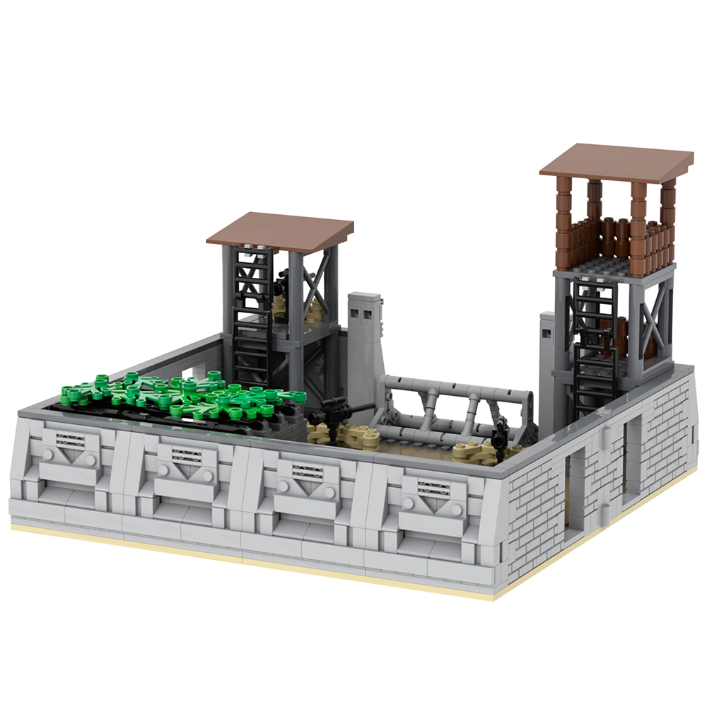 MOC5070 Lego military bases Broken house battlefield Wreckage building WW2 War scene toys soldiers army building blocks sets Toys for kids