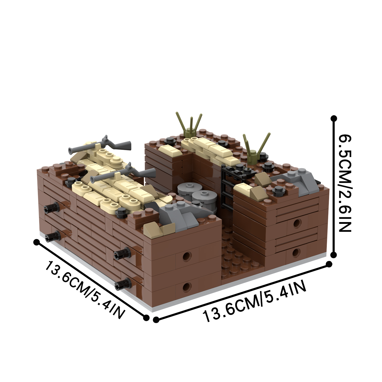 MOC5064-B Lego military Broken house War scene conference center military base building WW2 War scene toys soldiers army building blocks sets Toys for kids