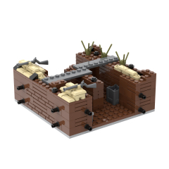 MOC5064-C Lego military Broken house War scene conference center military base building WW2 War scene toys soldiers army building blocks sets Toys for kids