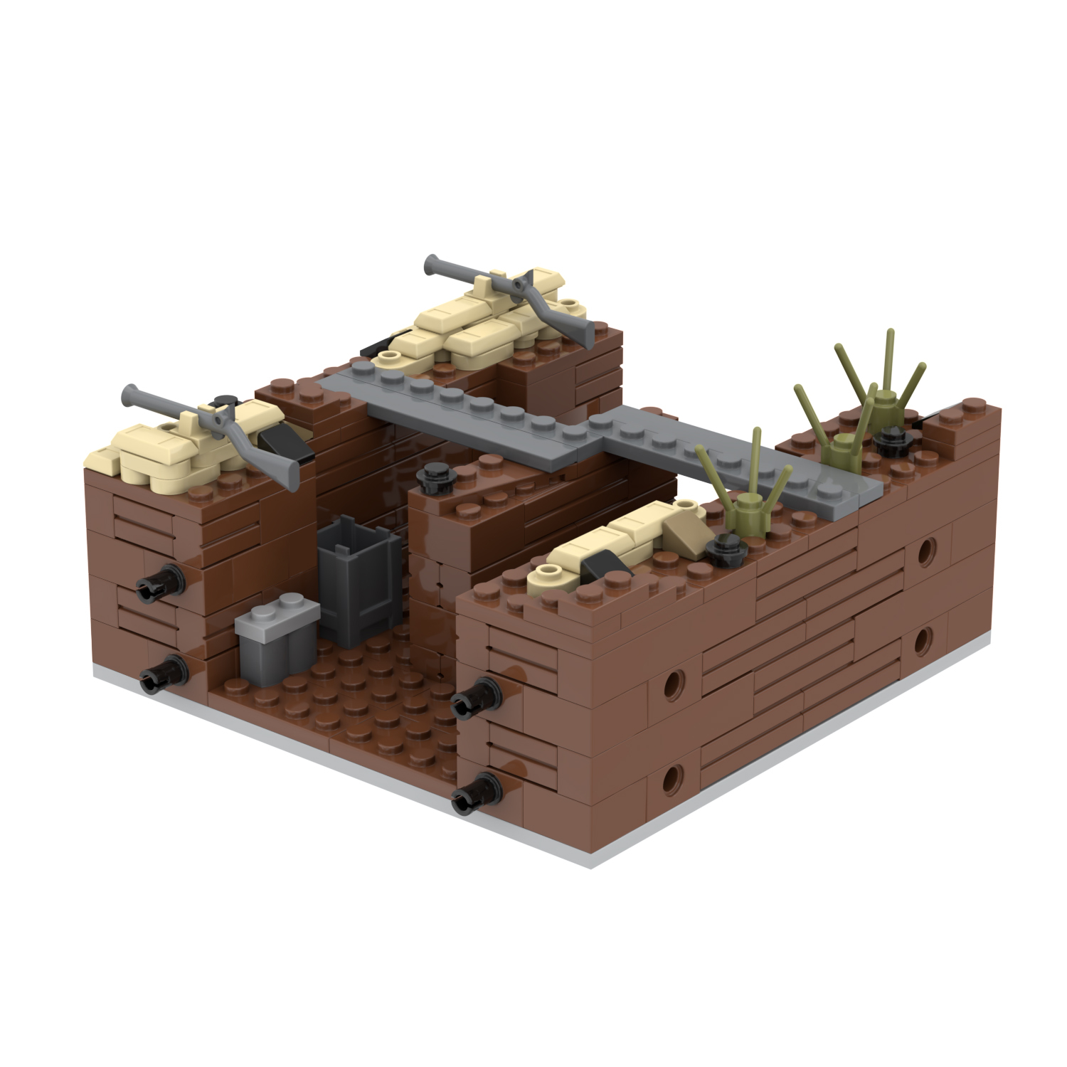MOC5064-C Lego military Broken house War scene conference center military base building WW2 War scene toys soldiers army building blocks sets Toys for kids