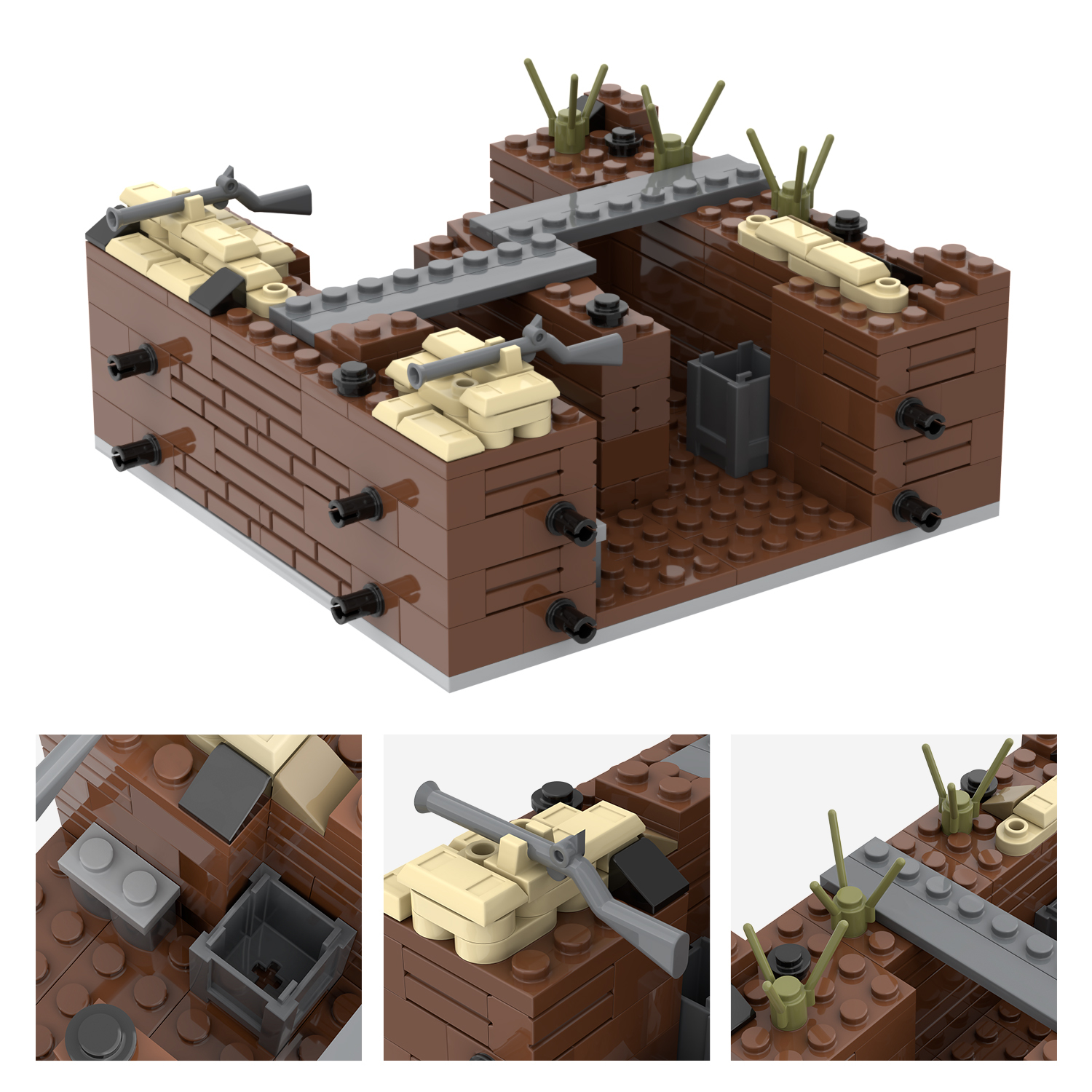 MOC5064-C Lego military Broken house War scene conference center military base building WW2 War scene toys soldiers army building blocks sets Toys for kids