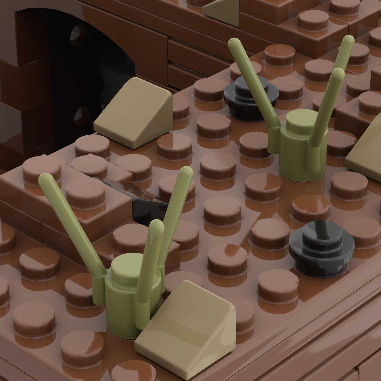 MOC5064-D Lego military Broken house War scene Armament depot conference center military base building WW2 War scene toys soldiers army building blocks sets Toys for kids