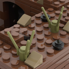 MOC5064-D Lego military Broken house War scene Armament depot conference center military base building WW2 War scene toys soldiers army building blocks sets Toys for kids