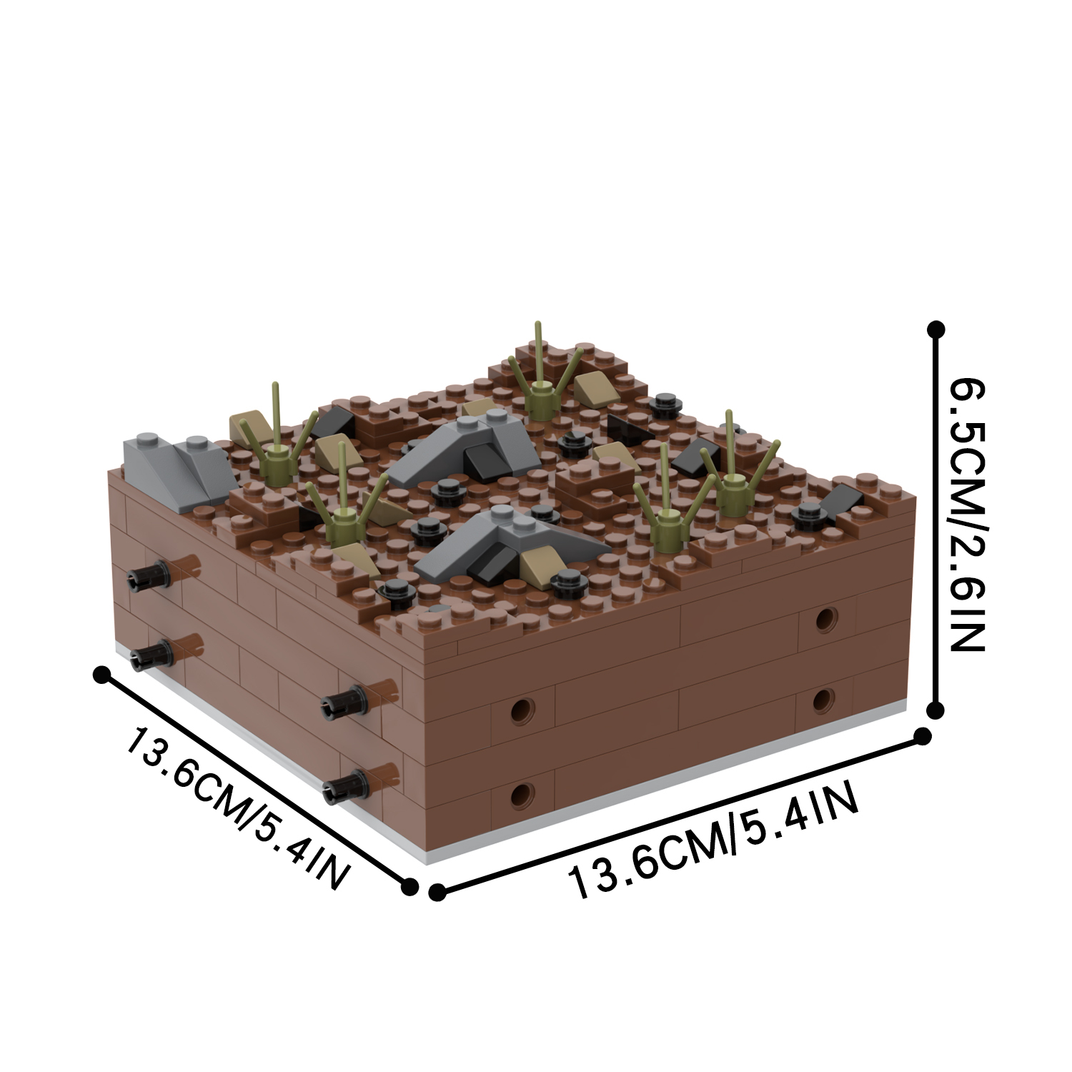 MOC5064-H Lego military Broken house War scene Armament depot conference center military base building WW2 War scene toys soldiers army building blocks sets Toys for kids