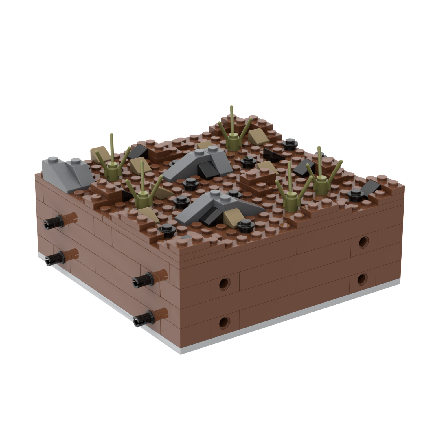 MOC5064-H Lego military Broken house War scene Armament depot conference center military base building WW2 War scene toys soldiers army building blocks sets Toys for kids