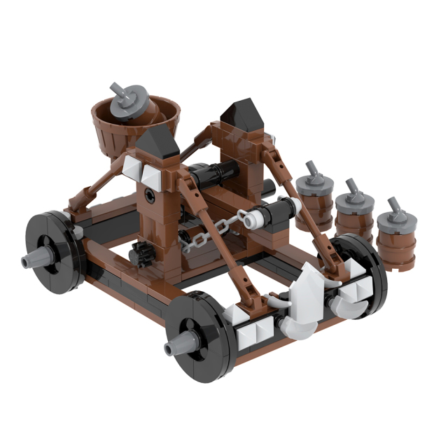 MOC5067 Lego military Bomb barrel catapult War scene military base building WW2 War scene toys soldiers army building blocks sets Toys for kids