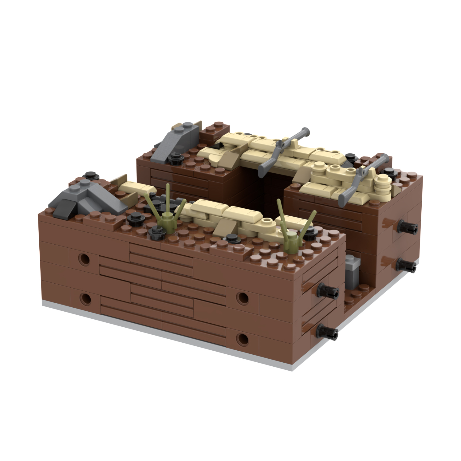 MOC5064-B Lego military Broken house War scene conference center military base building WW2 War scene toys soldiers army building blocks sets Toys for kids
