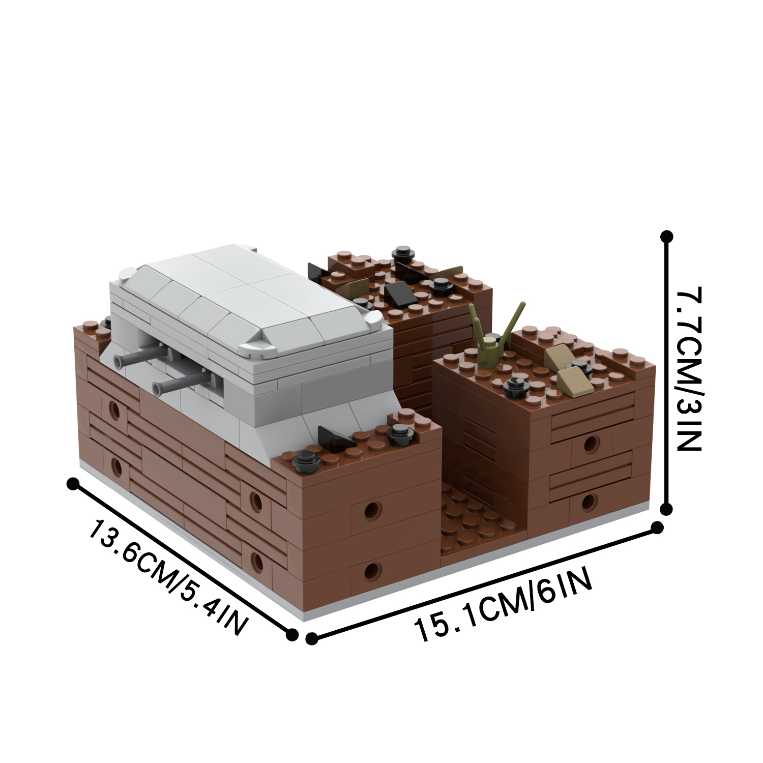 MOC5064-A Lego military Broken house War scene conference center military base building WW2 War scene toys soldiers army building blocks sets Toys for kids