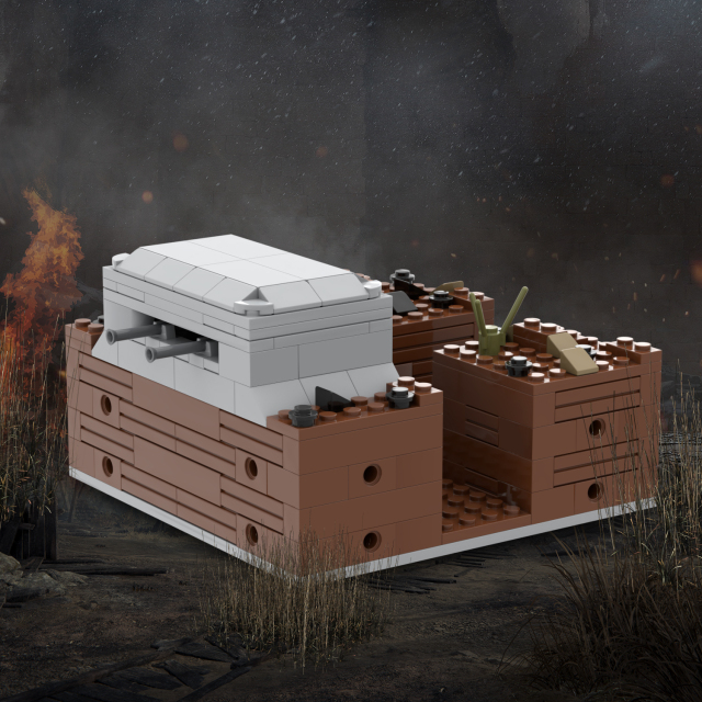 MOC5064-A Lego military Broken house War scene conference center military base building WW2 War scene toys soldiers army building blocks sets Toys for kids
