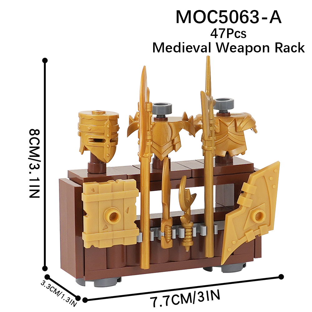 MOC5063-A Lego Medieval Weapon rack military city wall fort fortress toys soldiers army building blocks sets Toys for kids