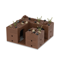 MOC5064-D Lego military Broken house War scene Armament depot conference center military base building WW2 War scene toys soldiers army building blocks sets Toys for kids