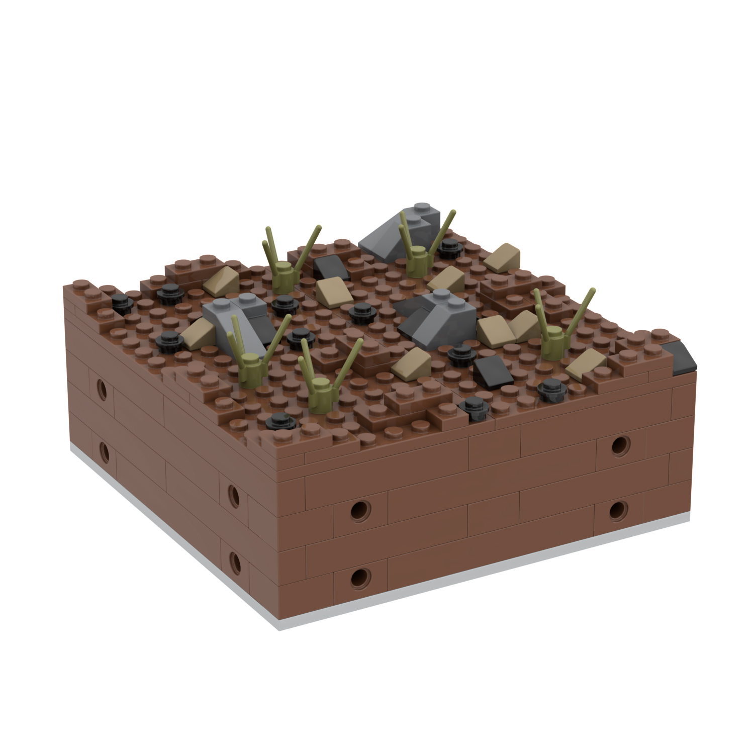 MOC5064-H Lego military Broken house War scene Armament depot conference center military base building WW2 War scene toys soldiers army building blocks sets Toys for kids