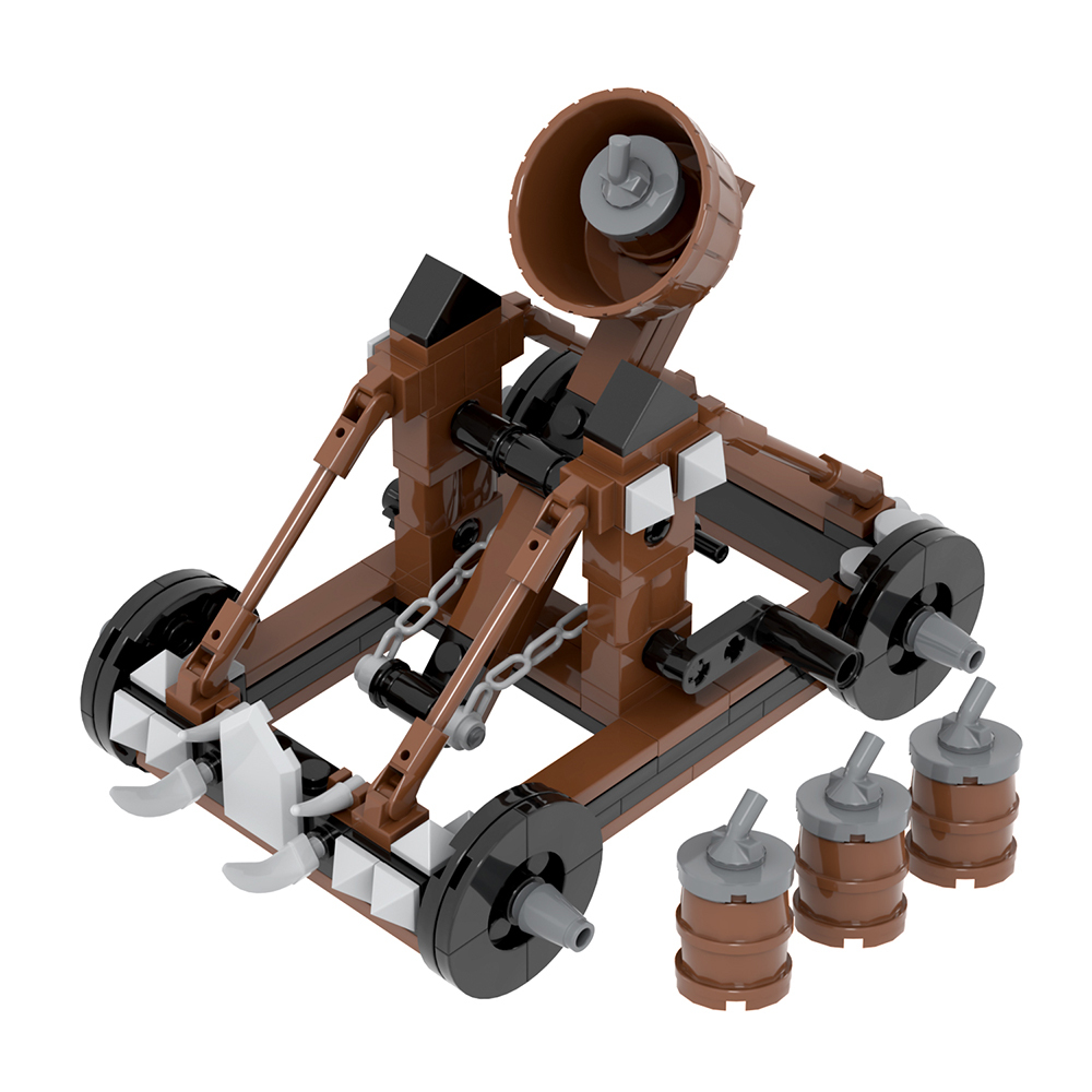 MOC5067 Lego military Bomb barrel catapult War scene military base building WW2 War scene toys soldiers army building blocks sets Toys for kids