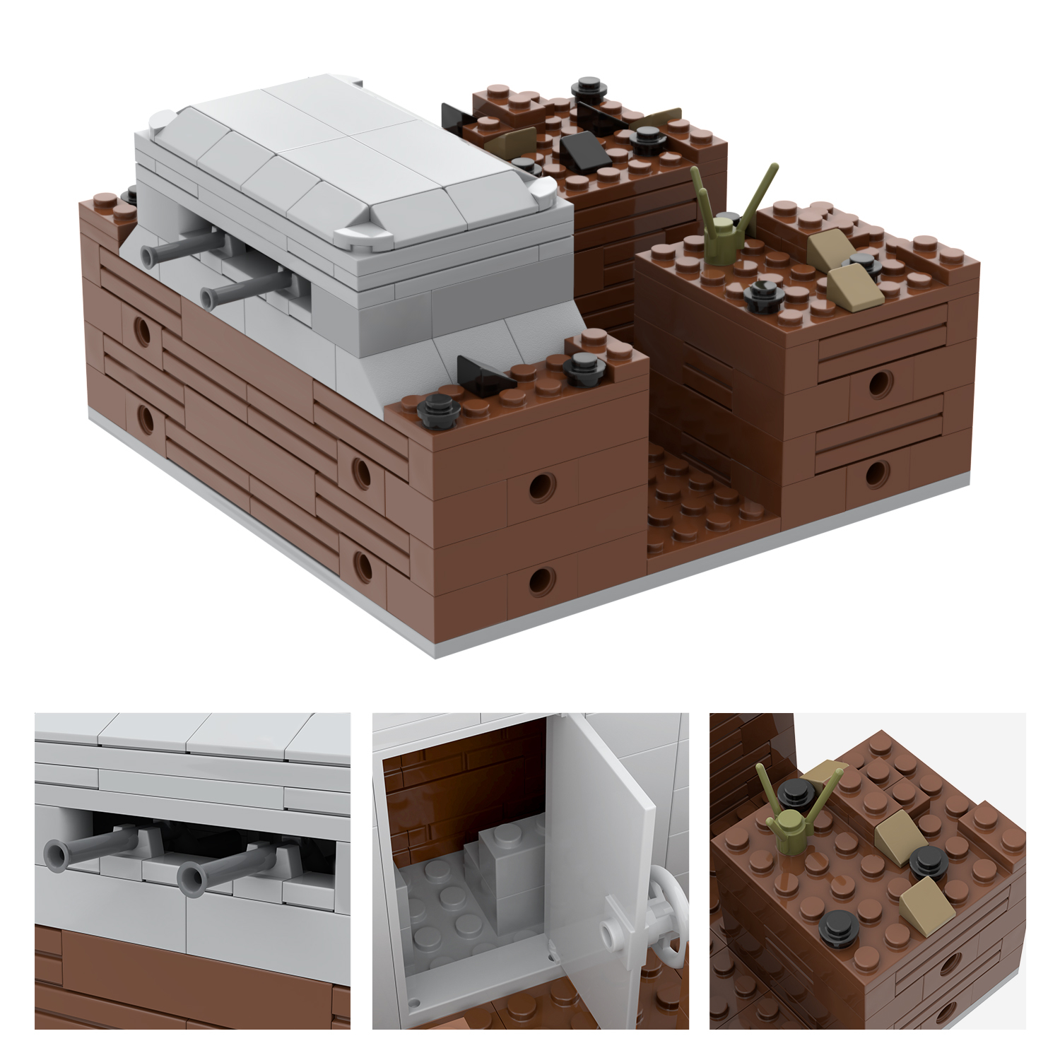 MOC5064-A Lego military Broken house War scene conference center military base building WW2 War scene toys soldiers army building blocks sets Toys for kids