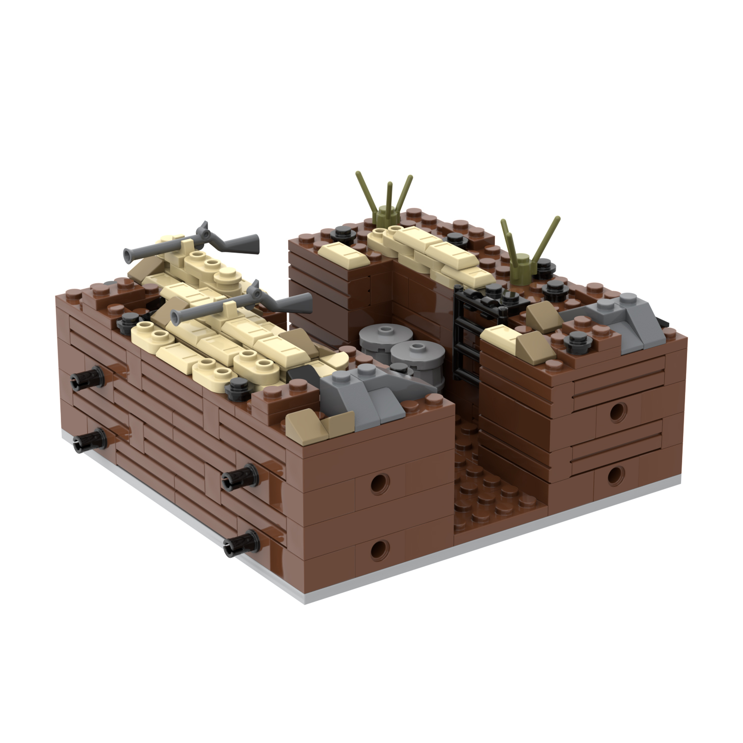 MOC5064-B Lego military Broken house War scene conference center military base building WW2 War scene toys soldiers army building blocks sets Toys for kids