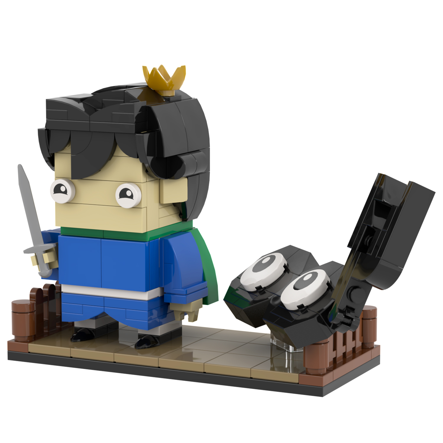 MOC7108 Anime Character 199Pcs Pojji Prince Square Head Bricks Ranking of Kings Educational Particles Diy Building Blocks Kids Toys for Birthday Gift