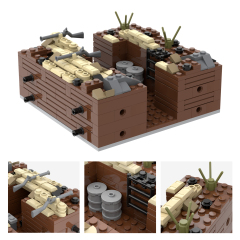 MOC5064-B Lego military Broken house War scene conference center military base building WW2 War scene toys soldiers army building blocks sets Toys for kids