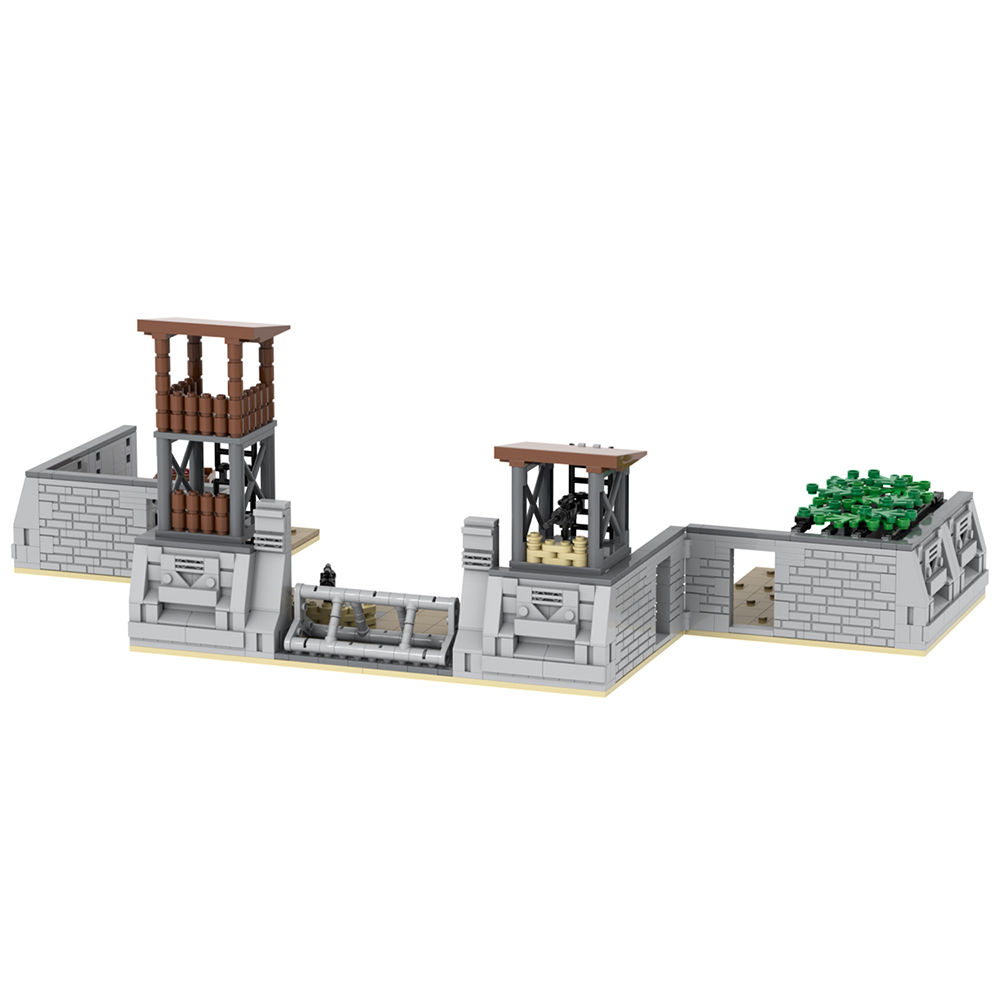 MOC5070 Lego military bases Broken house battlefield Wreckage building WW2 War scene toys soldiers army building blocks sets Toys for kids