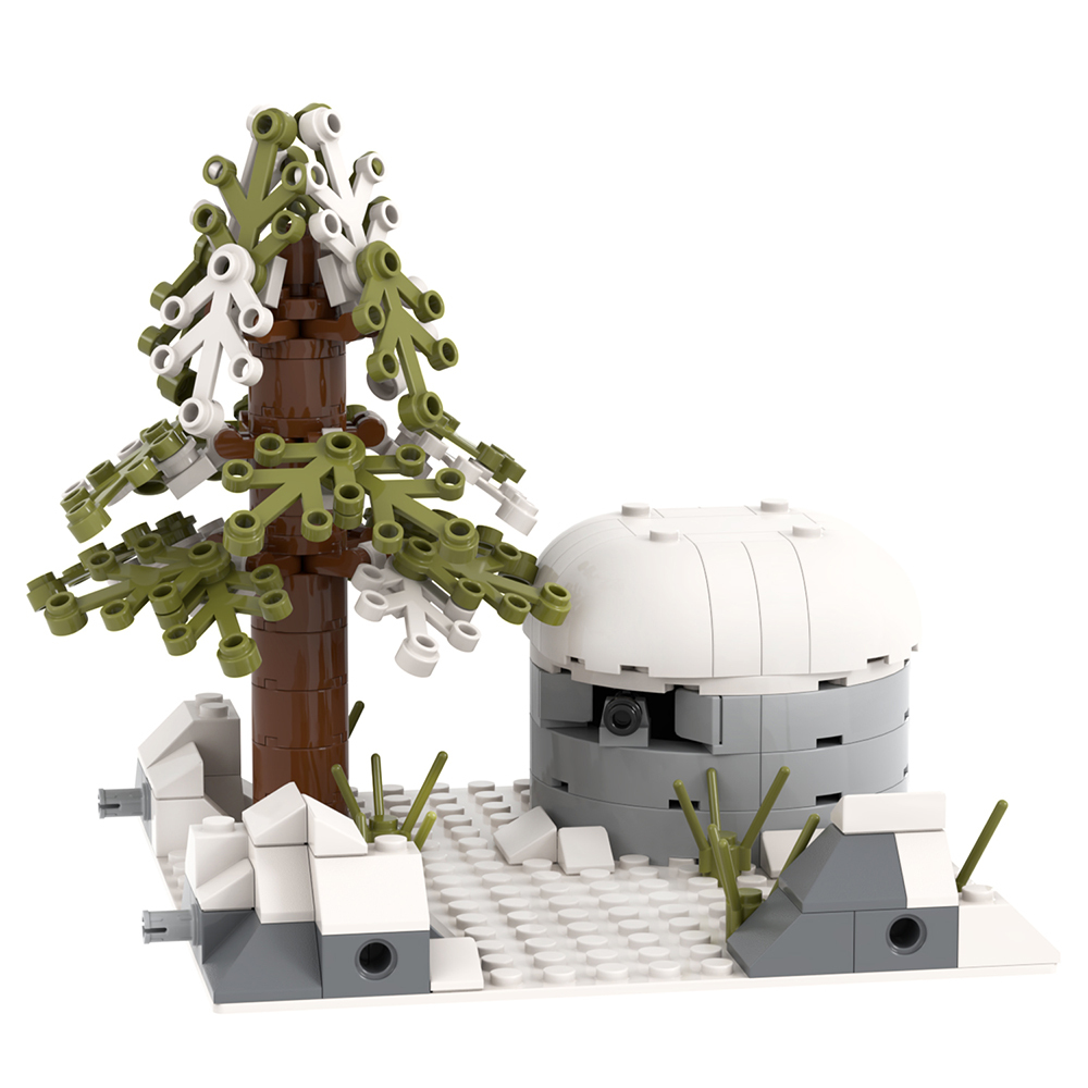MOC5077-E Lego military Snow bunkers the front line Corner 1 building WW2 War scene toys soldiers army building blocks sets Toys for kids