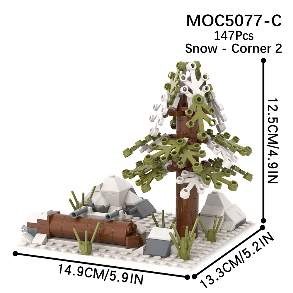 MOC5077-C Lego military Snow the front line Corner 1 building WW2 War scene toys soldiers army building blocks sets Toys for kids