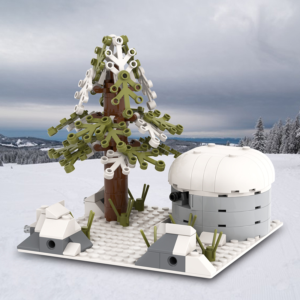 MOC5077-E Lego military Snow bunkers the front line Corner 1 building WW2 War scene toys soldiers army building blocks sets Toys for kids