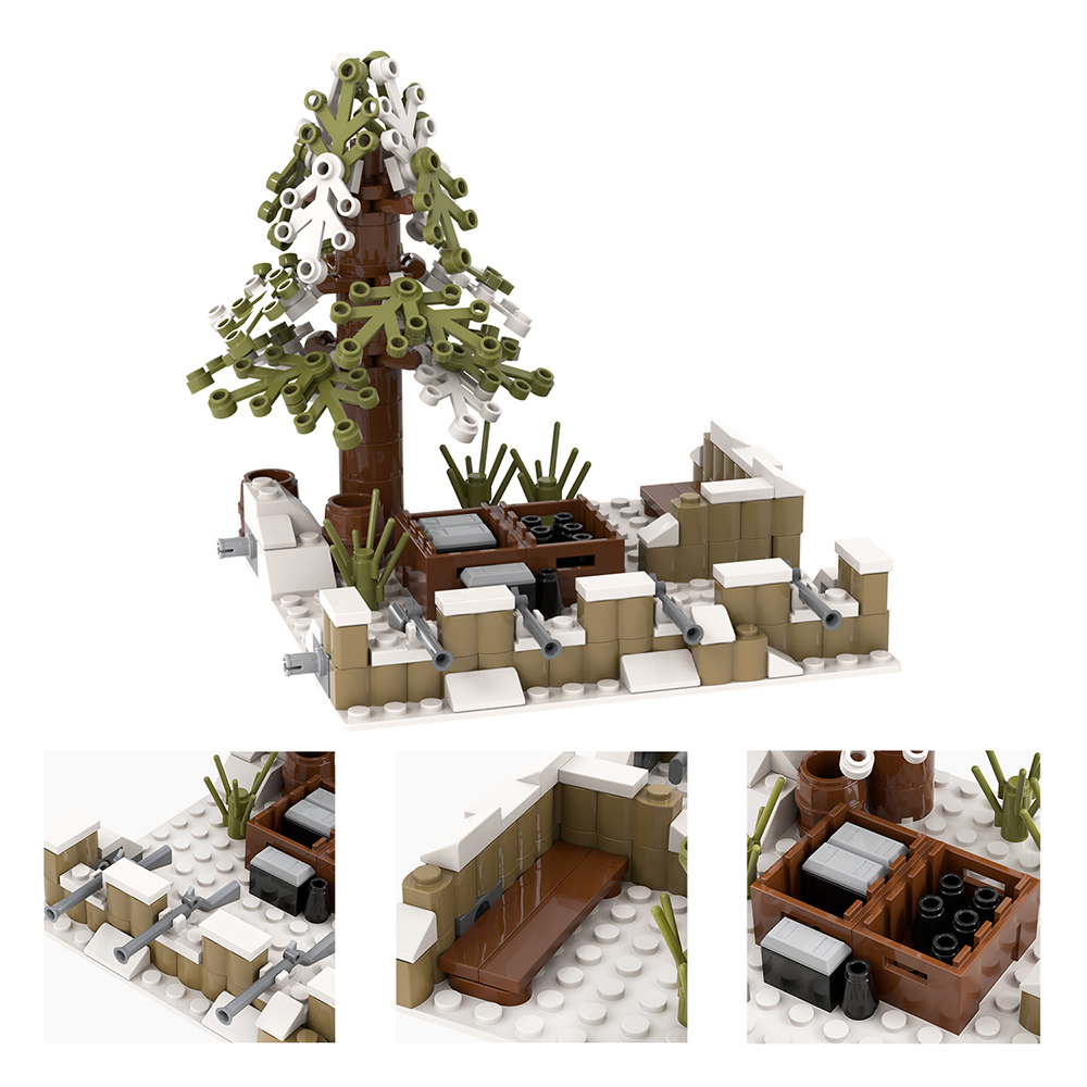 MOC5077-A Lego military Snow the front line building WW2 War scene toys soldiers army building blocks sets Toys for kids