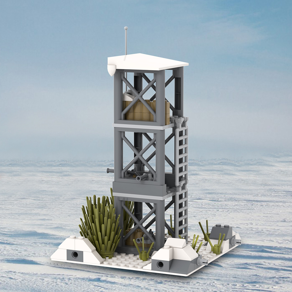 MOC5077-D Lego military Snow Watchtower the front line Corner 1 building WW2 War scene toys soldiers army building blocks sets Toys for kids