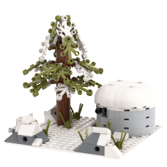 MOC5077-E Lego military Snow bunkers the front line Corner 1 building WW2 War scene toys soldiers army building blocks sets Toys for kids