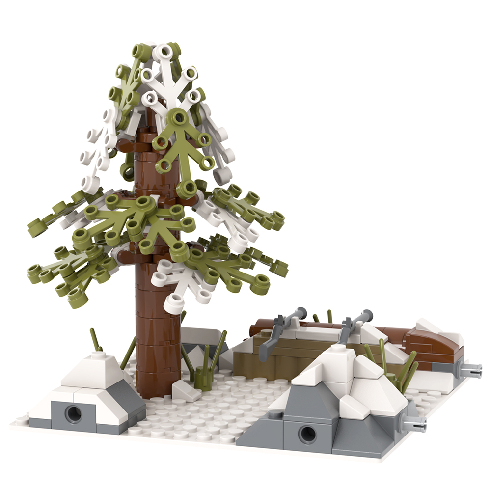 MOC5077-C Lego military Snow the front line Corner 1 building WW2 War scene toys soldiers army building blocks sets Toys for kids