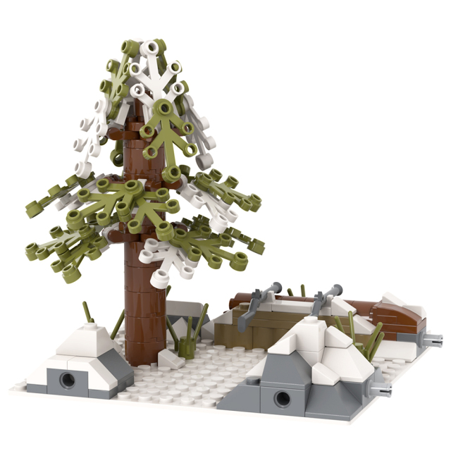 MOC5077-C Lego military Snow the front line Corner 1 building WW2 War scene toys soldiers army building blocks sets Toys for kids