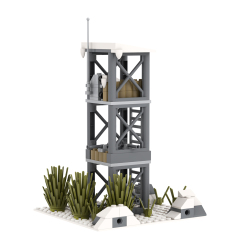MOC5077-D Lego military Snow Watchtower the front line Corner 1 building WW2 War scene toys soldiers army building blocks sets Toys for kids