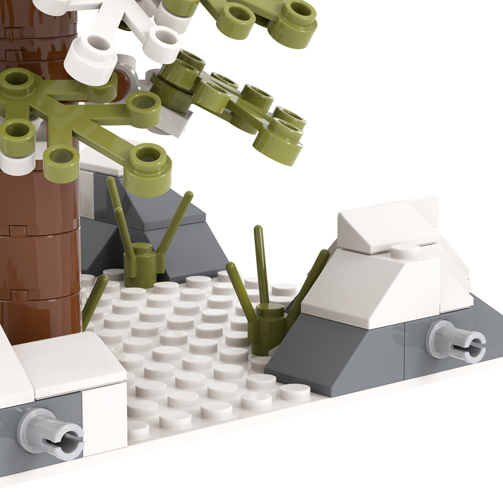 MOC5077-E Lego military Snow bunkers the front line Corner 1 building WW2 War scene toys soldiers army building blocks sets Toys for kids