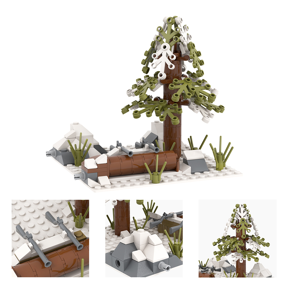 MOC5077-C Lego military Snow the front line Corner 1 building WW2 War scene toys soldiers army building blocks sets Toys for kids
