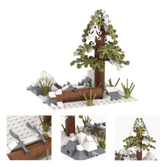 MOC5077-C Lego military Snow the front line Corner 1 building WW2 War scene toys soldiers army building blocks sets Toys for kids