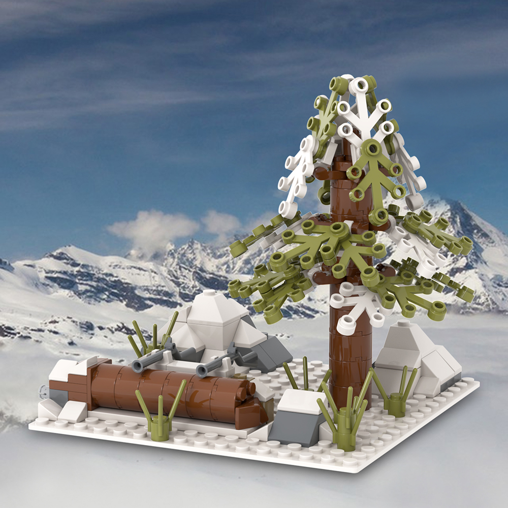 MOC5077-C Lego military Snow the front line Corner 1 building WW2 War scene toys soldiers army building blocks sets Toys for kids