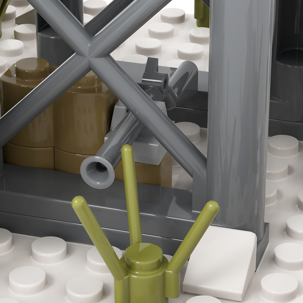 MOC5077-D Lego military Snow Watchtower the front line Corner 1 building WW2 War scene toys soldiers army building blocks sets Toys for kids