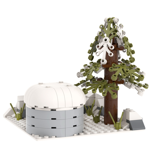 MOC5077-E Lego military Snow bunkers the front line Corner 1 building WW2 War scene toys soldiers army building blocks sets Toys for kids