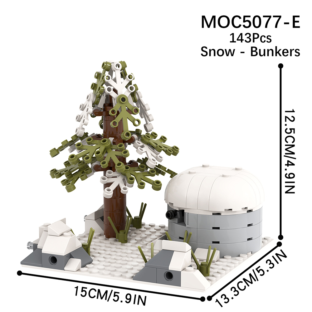 MOC5077-E Lego military Snow bunkers the front line Corner 1 building WW2 War scene toys soldiers army building blocks sets Toys for kids