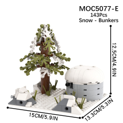 MOC5077-E Lego military Snow bunkers the front line Corner 1 building WW2 War scene toys soldiers army building blocks sets Toys for kids