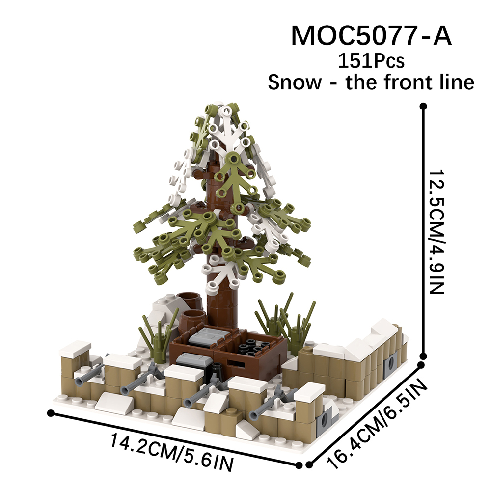 MOC5077-A Lego military Snow the front line building WW2 War scene toys soldiers army building blocks sets Toys for kids