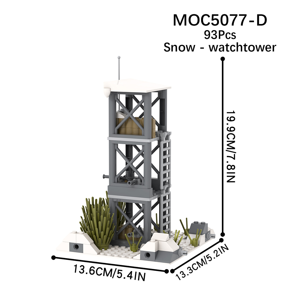 MOC5077-D Lego military Snow Watchtower the front line Corner 1 building WW2 War scene toys soldiers army building blocks sets Toys for kids