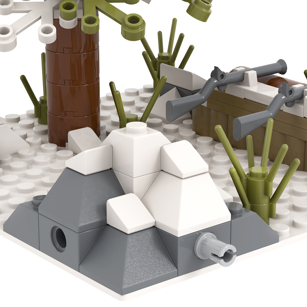 MOC5077-C Lego military Snow the front line Corner 1 building WW2 War scene toys soldiers army building blocks sets Toys for kids